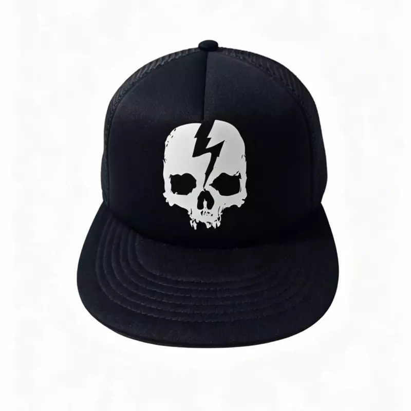 Flat brim mesh cap